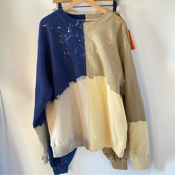La Detresse Sweatshirt and Joggers in Tan Blue SZ L NEW - Picture 6 of 16